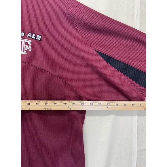 Starter Texas A&M Aggies Polo Shirt Mens XL Maroon Short Sleeve Textured Logo - Picture 4 of 16